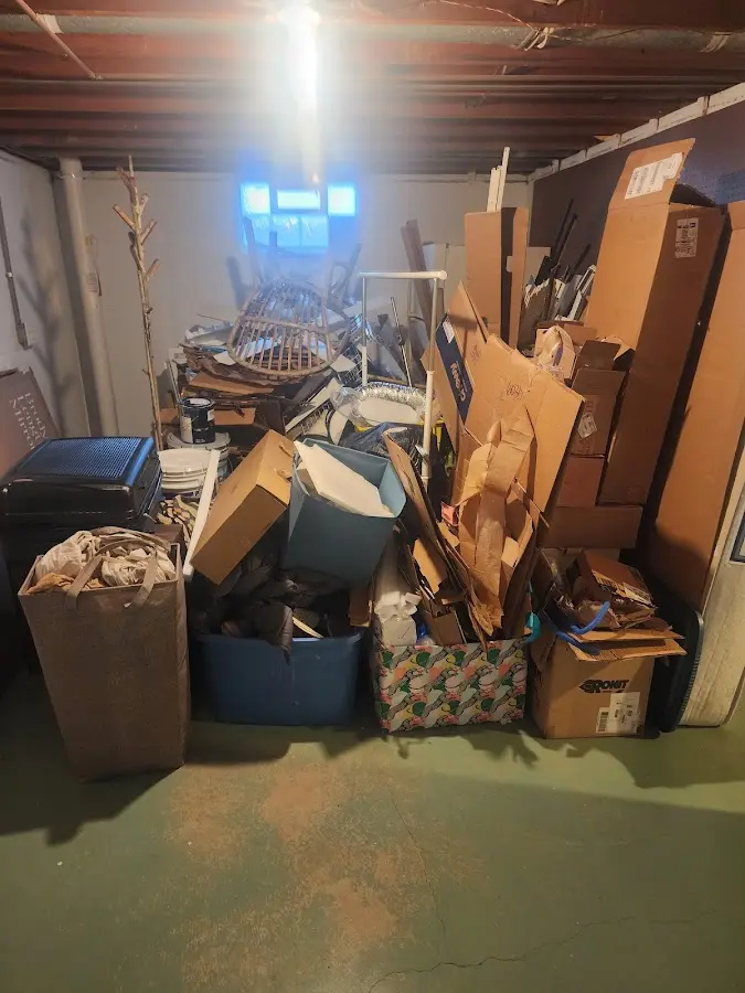 Roll-off dumpster container at job site for 4 Yard Dumpster Rental in Fond du Lac